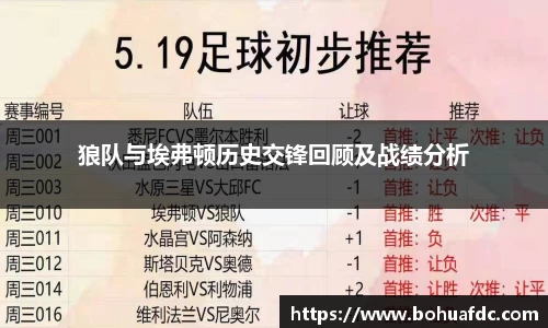 狼队与埃弗顿历史交锋回顾及战绩分析